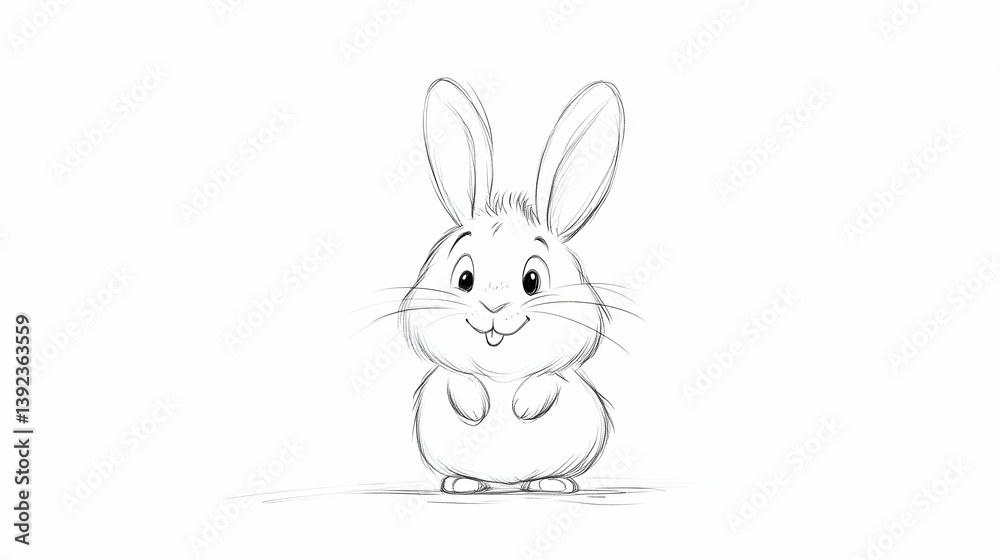 Obraz premium adorable bunny drawing illustration