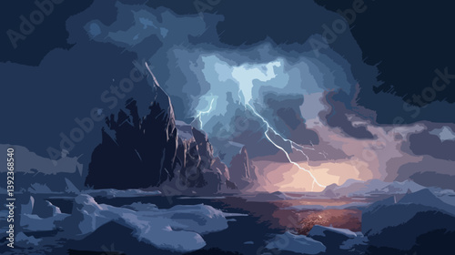 Storm on the icy sea
