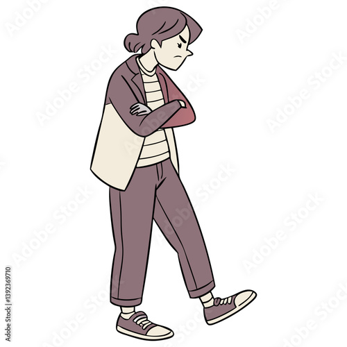 Skeptical Person with Arms Crossed. Perfect for: critical thinking campaigns, sarcasm themes