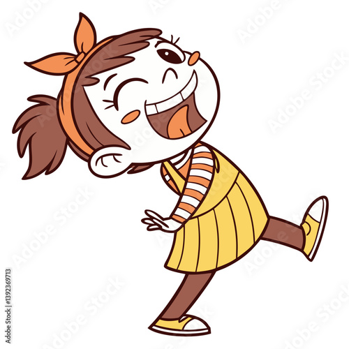 Playful Girl Winking and Sticking Tongue Out. Perfect for: April Fool's Day, kids' parties, playtime ads