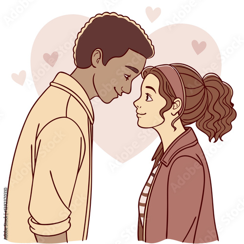 Romantic Couple Holding Hands and Gazing. Perfect for: Valentine's Day, anniversary promotions, romantic getaways