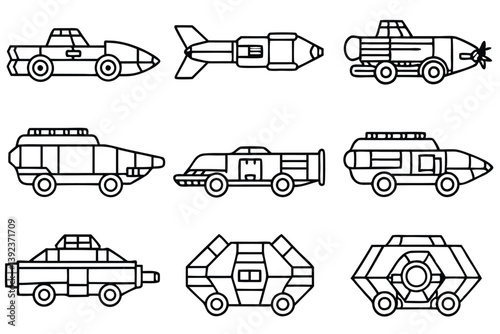 Titantransporter Line Art Design Representing Heavy Duty Transport Technolog