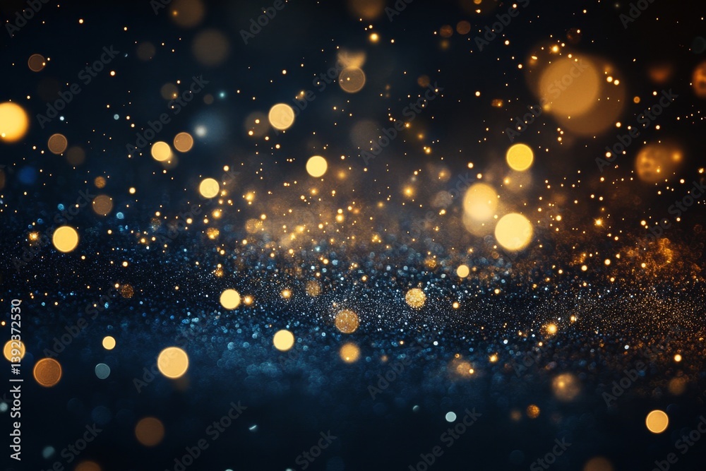 Dark abstract bokeh background with glittering golden lights Dark abstract bokeh background with glittering golden lights