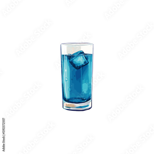 Water glass icon logo flat vector design