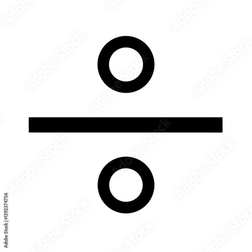Division Symbol Representing Mathematical Operation Icon Design