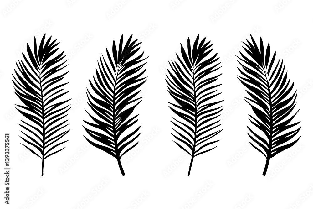 Fototapeta premium palm tree silhouette, palm tree Icon, palm tree silhouette vector illustration