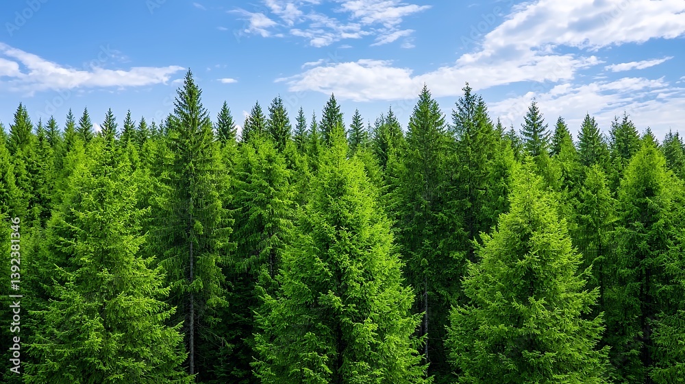 Aerial View of Lush Green Forest Under a Blue Sky Aerial View of Lush Green Forest Under a Blue Sky