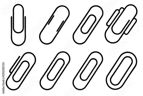 Paper Clip Line Art Illustration for School Supply Poster Design  