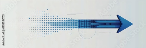 Abstract illustration of scattered dots forming a straight arrow – Perfect for business concepts, strategy presentations, or growth-related themes.