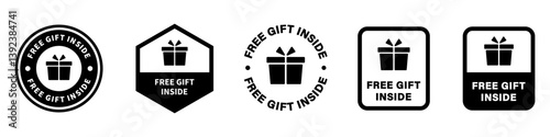 Free Gift Inside - vector labels for product packaging label.