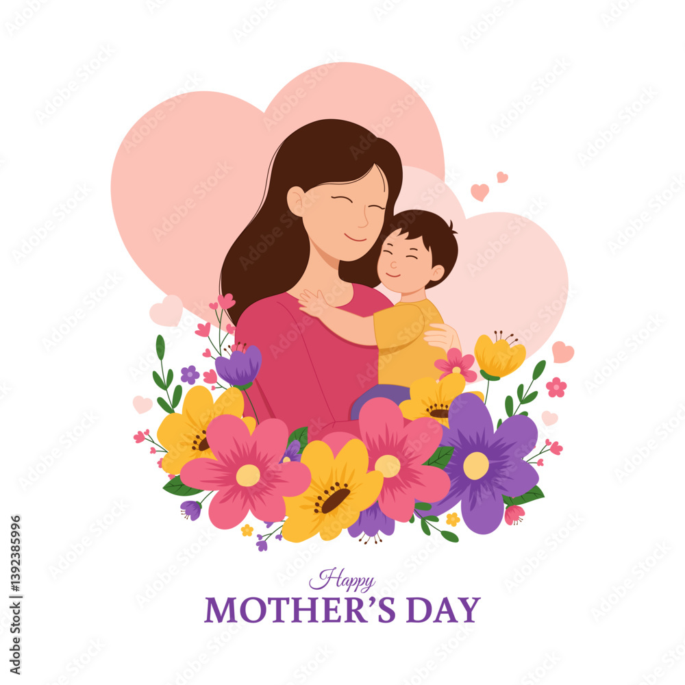 Vector illustration of Happy Mother's Day social media template Vector illustration of Happy Mother's Day social media template
