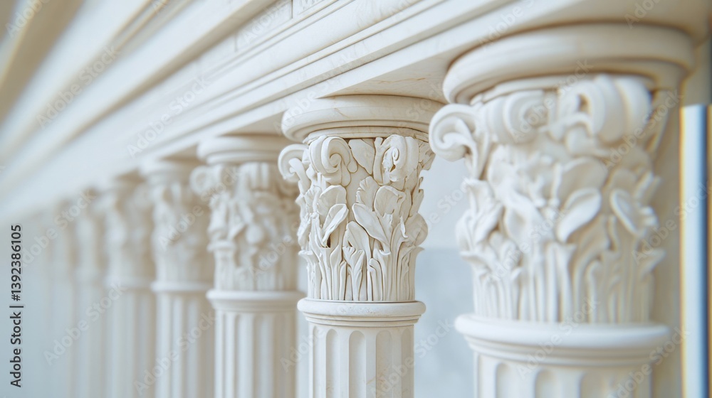 Obraz premium Close up of detailed Roman architecture with marble columns and sculpted reliefs ancient Italian heritage design 