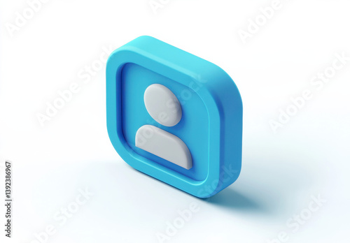 3D rendering of a user avatar icon for UI and tech use