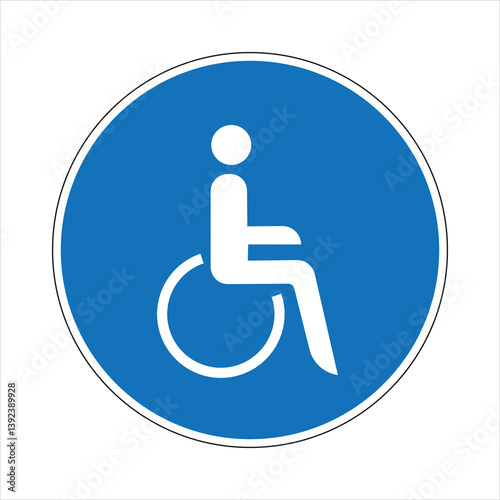 Wheelchair symbol representing accessibility for disabled people, promoting inclusivity and barrier-free environments