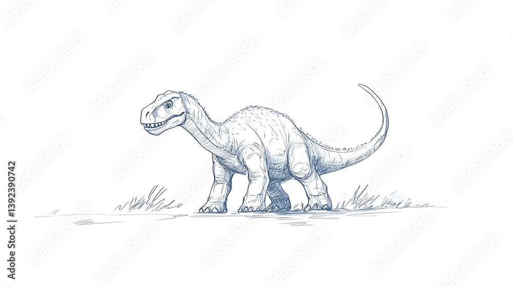 Obraz premium easy dinosaur drawing illustration