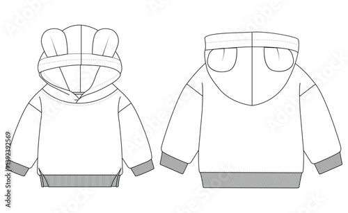 Kids Baby Girl Hoodie Template Vectors design