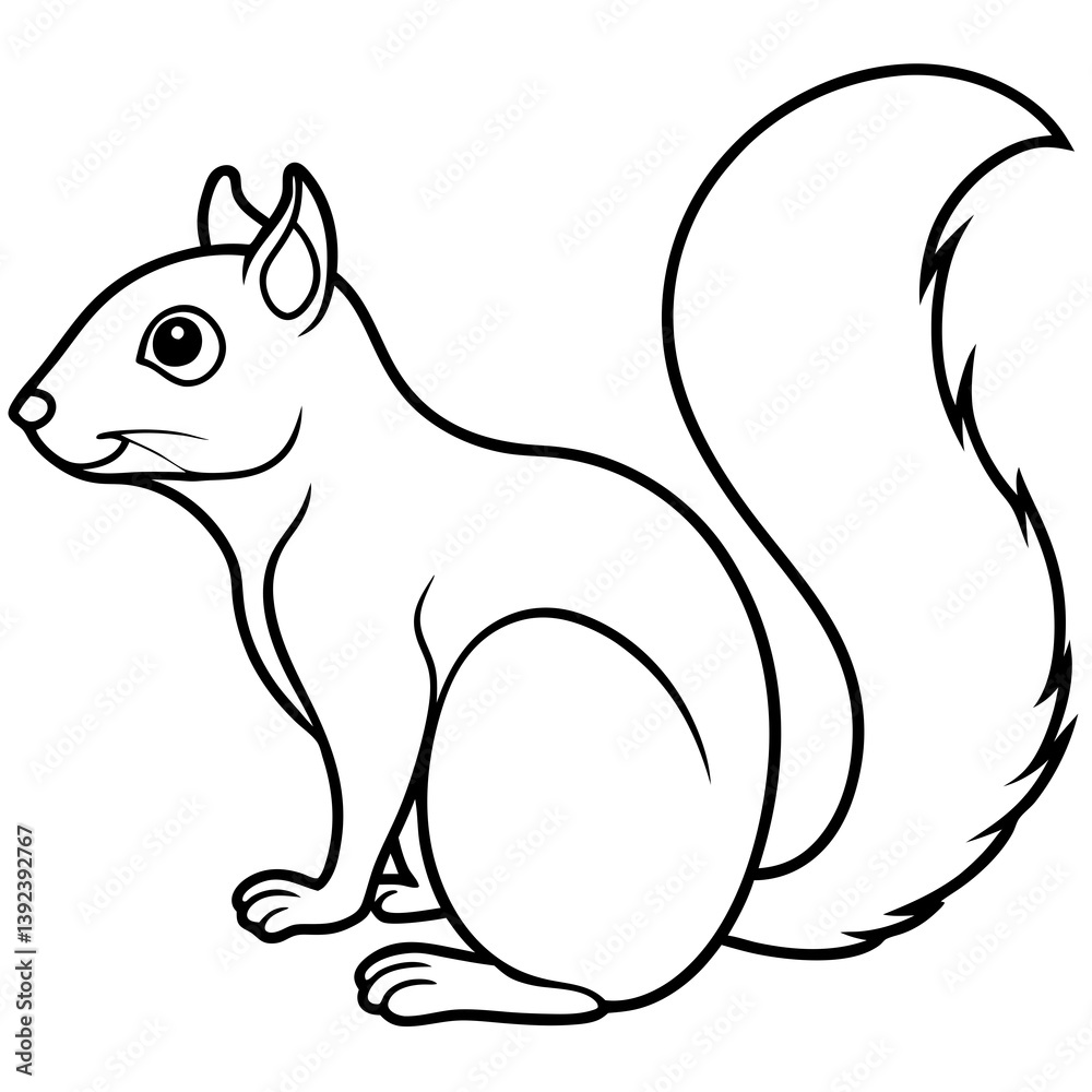 Elegant Squirrel in One Line Design Elegant Squirrel in One Line Design