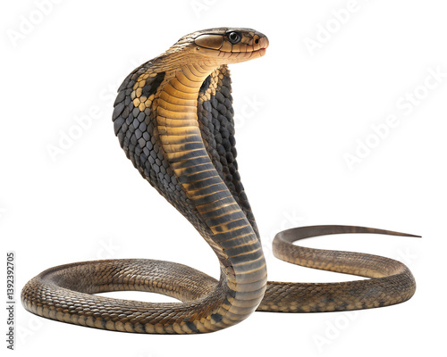 A cobra snake isolated on a transparent background photo