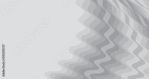 Wavy monochrome gradient background. Abstract background with wavy lines in varying shades of gray. Artwork is suitable for design templates and calming visual themes.