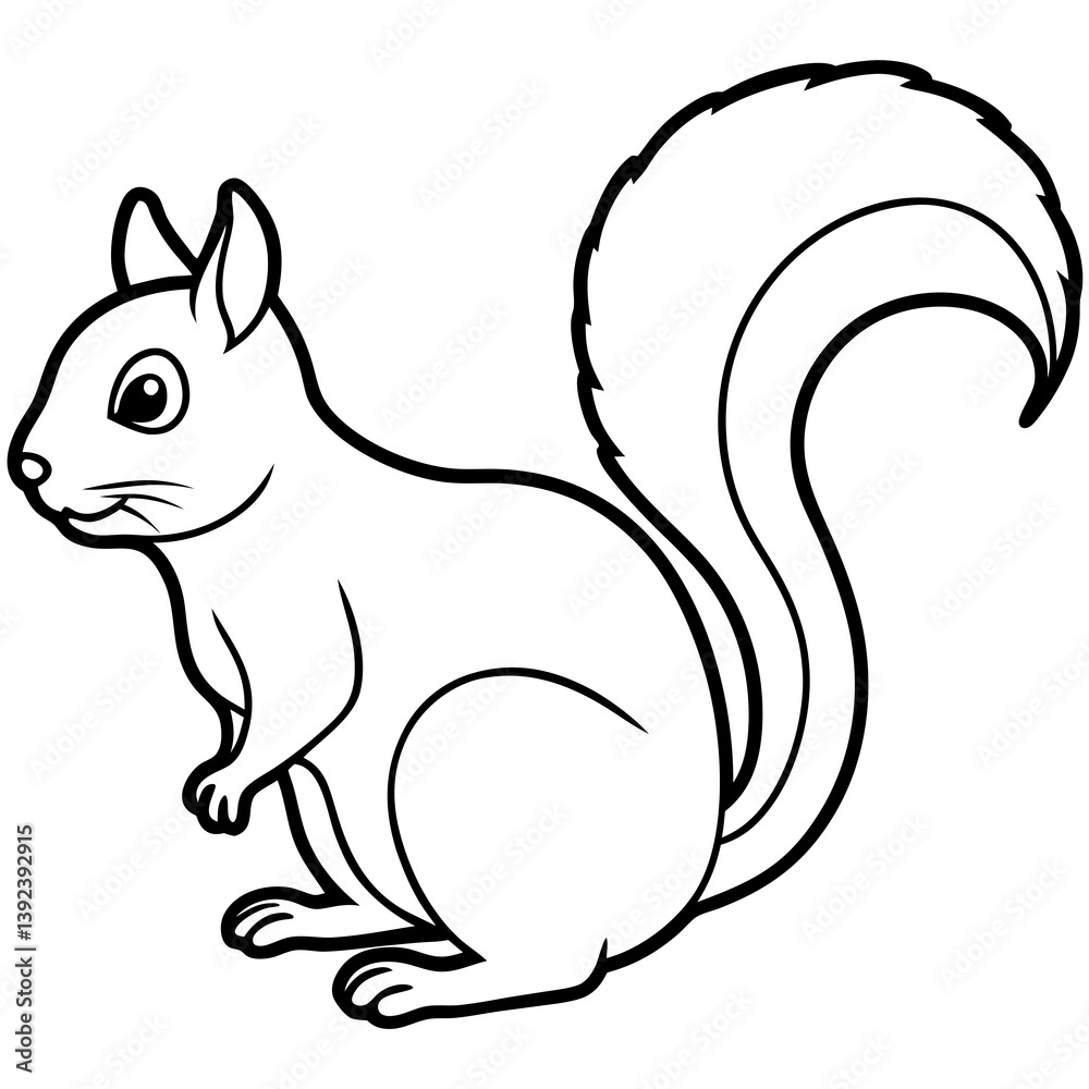 Elegant Squirrel in One Line Design Elegant Squirrel in One Line Design