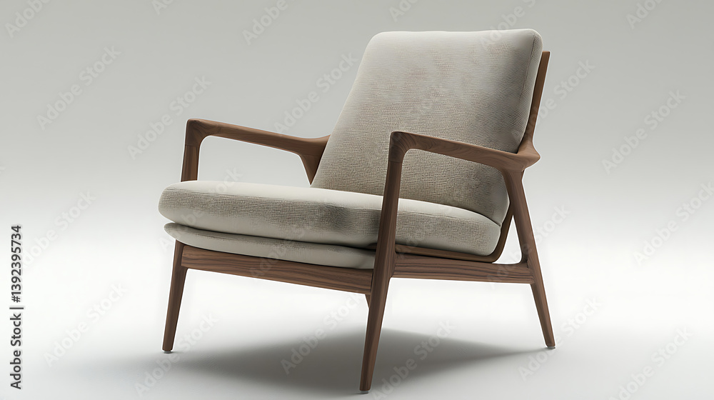 A wooden chair with a white cushion sits in a room A wooden chair with a white cushion sits in a room