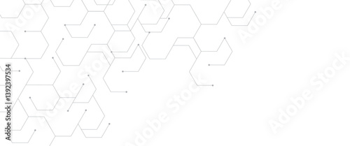 Vector abstract hexagonal geometric science background.