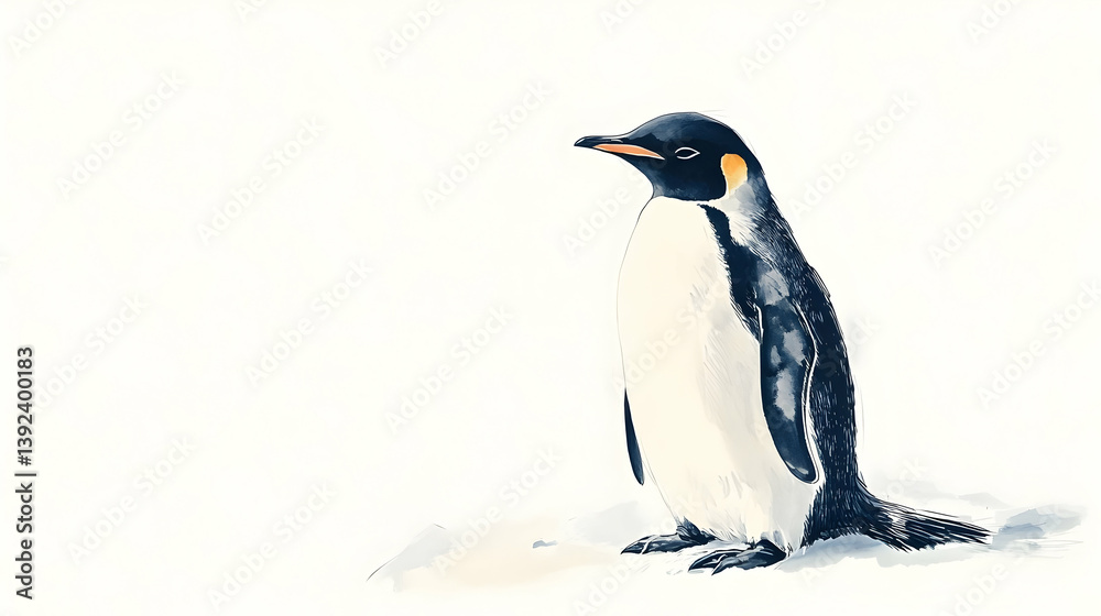 Obraz premium a drawing of a penguin illustration