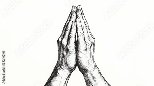 drawing of praying hands illustration
