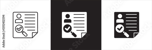 Business qualification icon. Worker recruitment icon. Professional sign. Icon symbol compatible for selection, management, certified worker, profile, employee, document. Vector illustration
