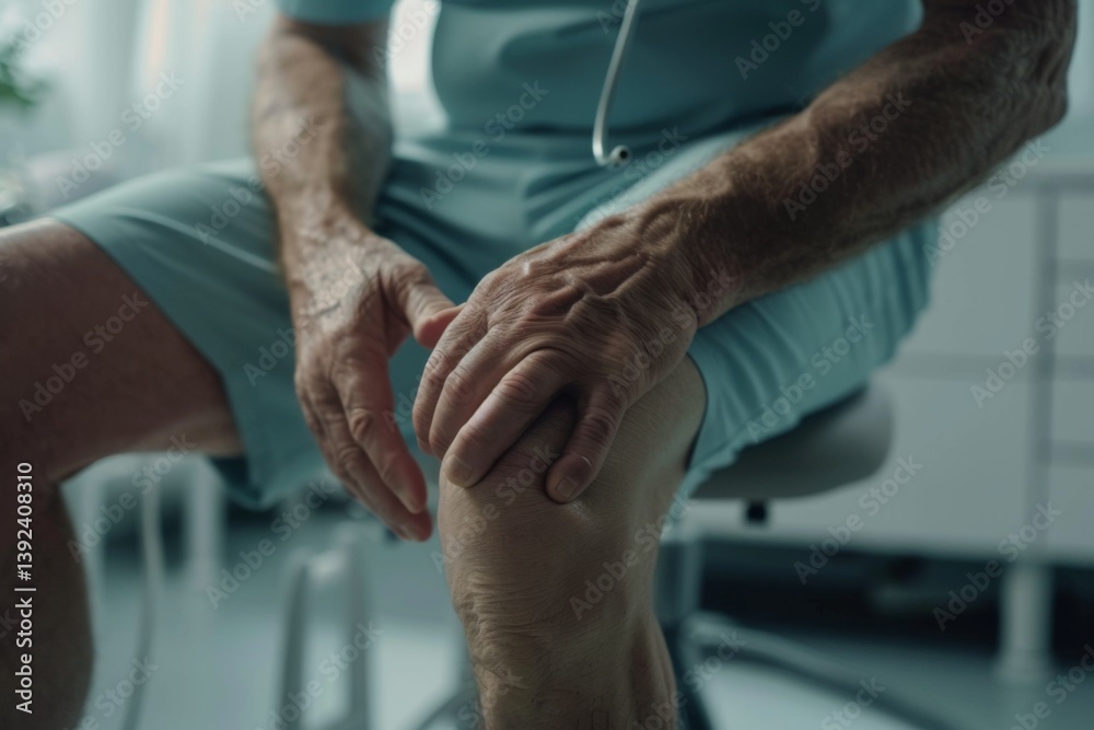 Fototapeta premium Healthcare angle Knee pain captured in detail