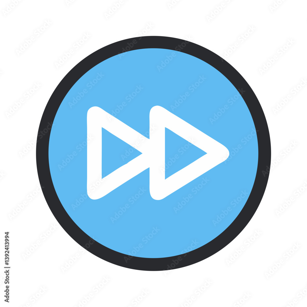 Fast Forward Button Representing Media Skipping Icon Design Fast Forward Button Representing Media Skipping Icon Design