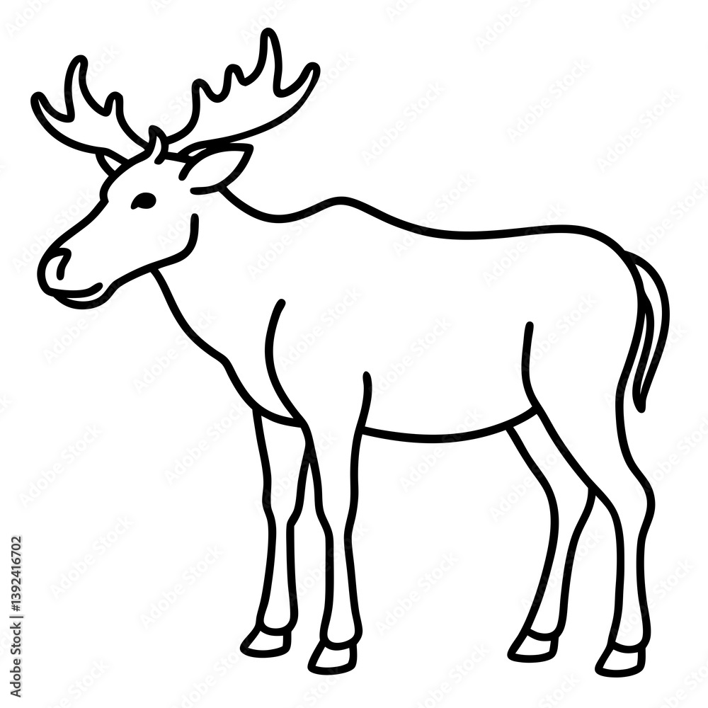 Obraz premium Moose Outline Art Vector Design