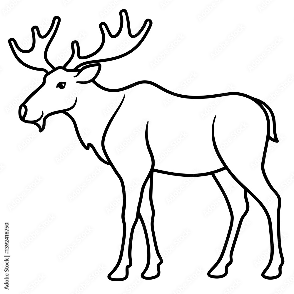 Moose Outline Art Vector Design Moose Outline Art Vector Design