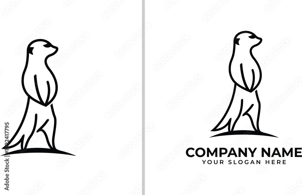 Obraz premium meerkat logo design, letter b meerkat with vector file