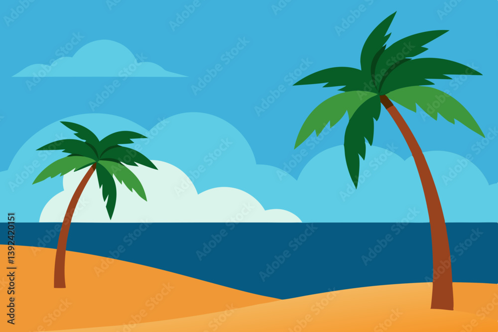 tropical beach with palm trees tropical beach with palm trees