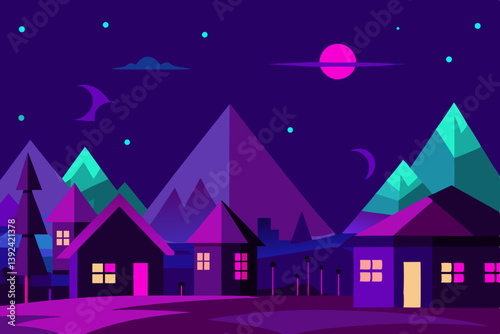 christmas night in the town