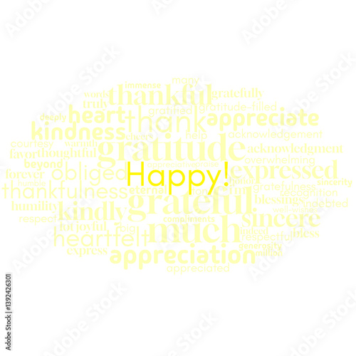 joyful word cloud celebrating happiness, fun, and positive emotions, highlighting key terms related to joy, celebration, and emotional well-being. Perfect for representing moments of happiness and lig