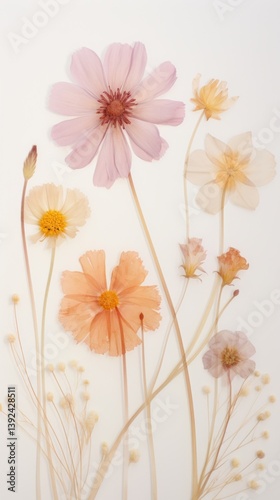Real pressed wedding flowers petal plant inflorescence.