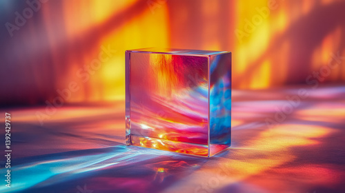 Wallpaper Mural A crystal prism refracts light, dispersing it into a vibrant spectrum of color. Witness the light's reflection and refraction, creating a brilliant display. Torontodigital.ca