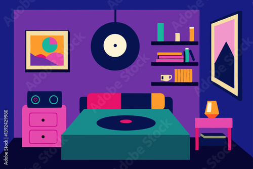 vector illustration of a vinyl record