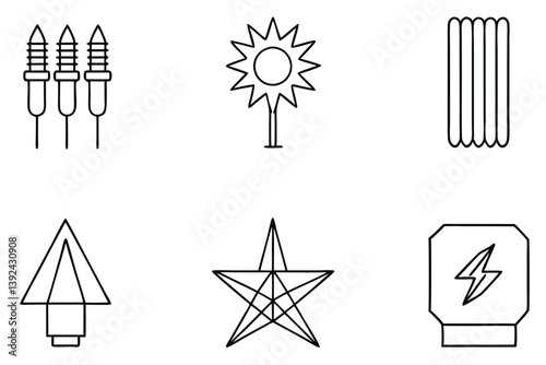 Powerline Core Line Art Symbolizing Vital Electrical Grid and Connectivity