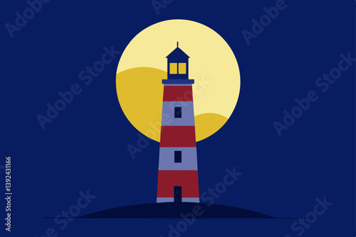 lighthouse on a blue background