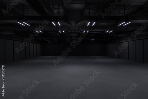 Empty hall exhibition centre.The backdrop for exhibition stands,booth,market,trade show.Conversation for activity,meeting.Arena for entertainment,event,sports.Indoor for Display,showroom.3d render.