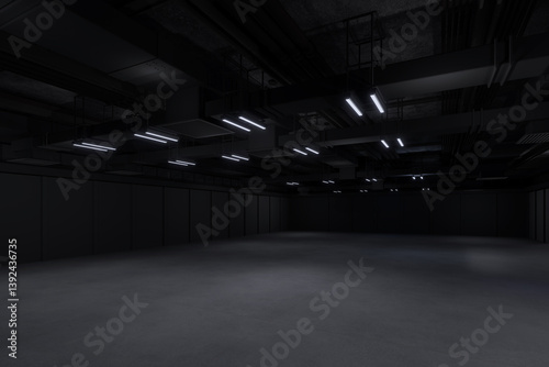 Empty hall exhibition centre.The backdrop for exhibition stands,booth,market,trade show.Conversation for activity,meeting.Arena for entertainment,event,sports.Indoor for Display,showroom.3d render.