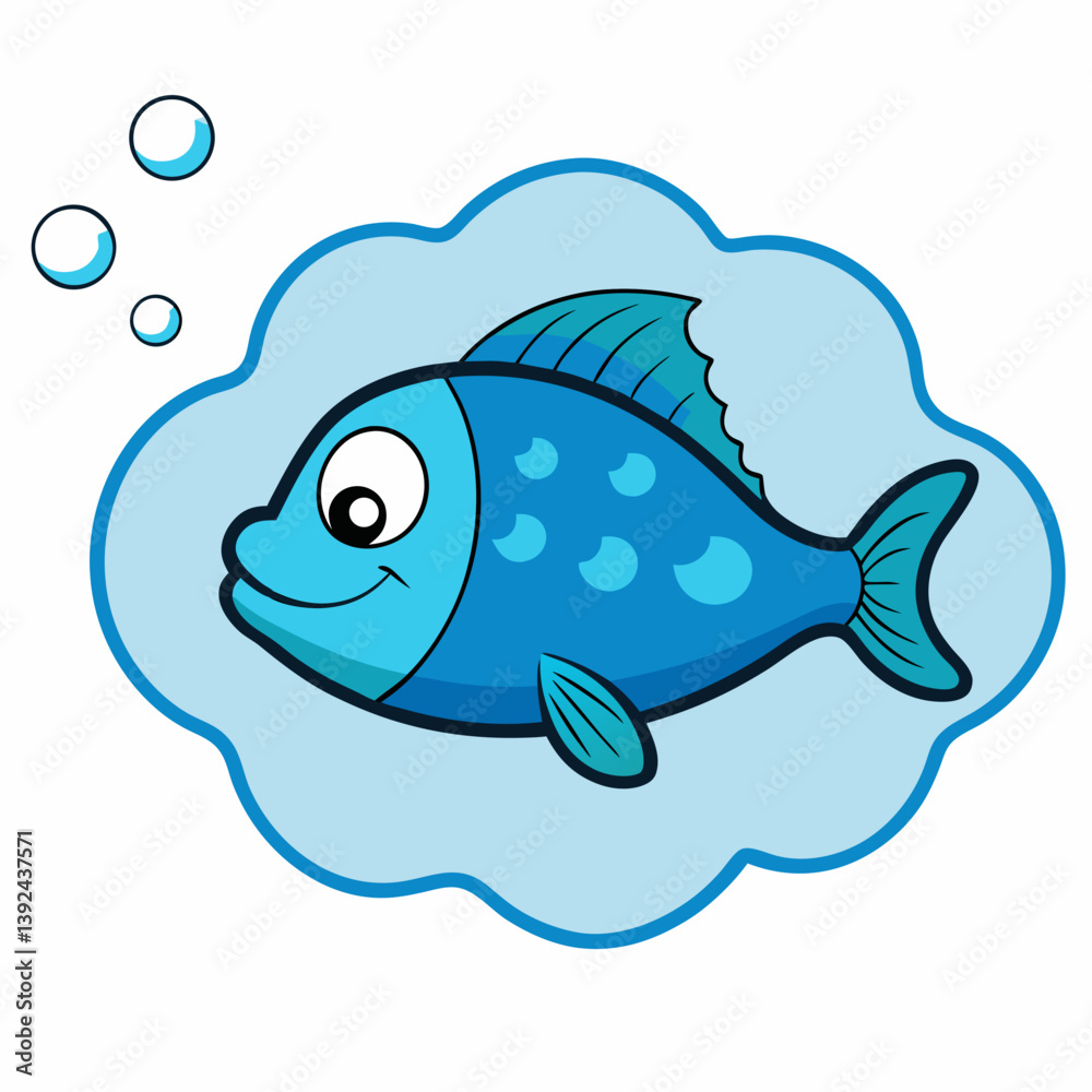 Fototapeta premium vector illustration of a cartoon fish