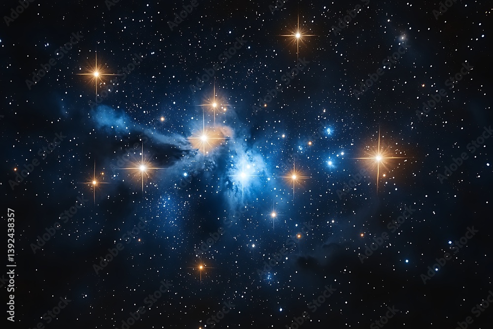 Obraz premium Celestial Nebula Cosmic Dust Starscape.