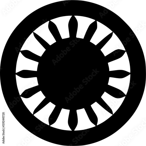 black and white circle wheel