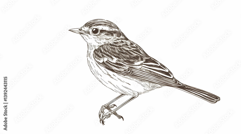 Fototapeta premium drawing of a simple bird illustration