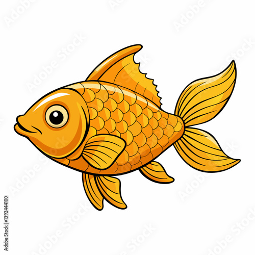 gold fish isolated on white