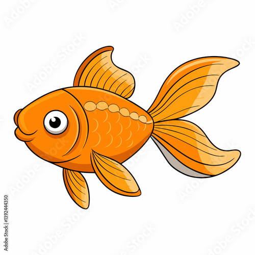 gold fish on white background